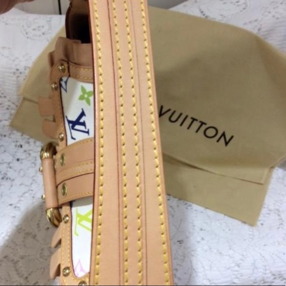 White Multicolor Canvas Monogram Bag - Picture 10 of 11